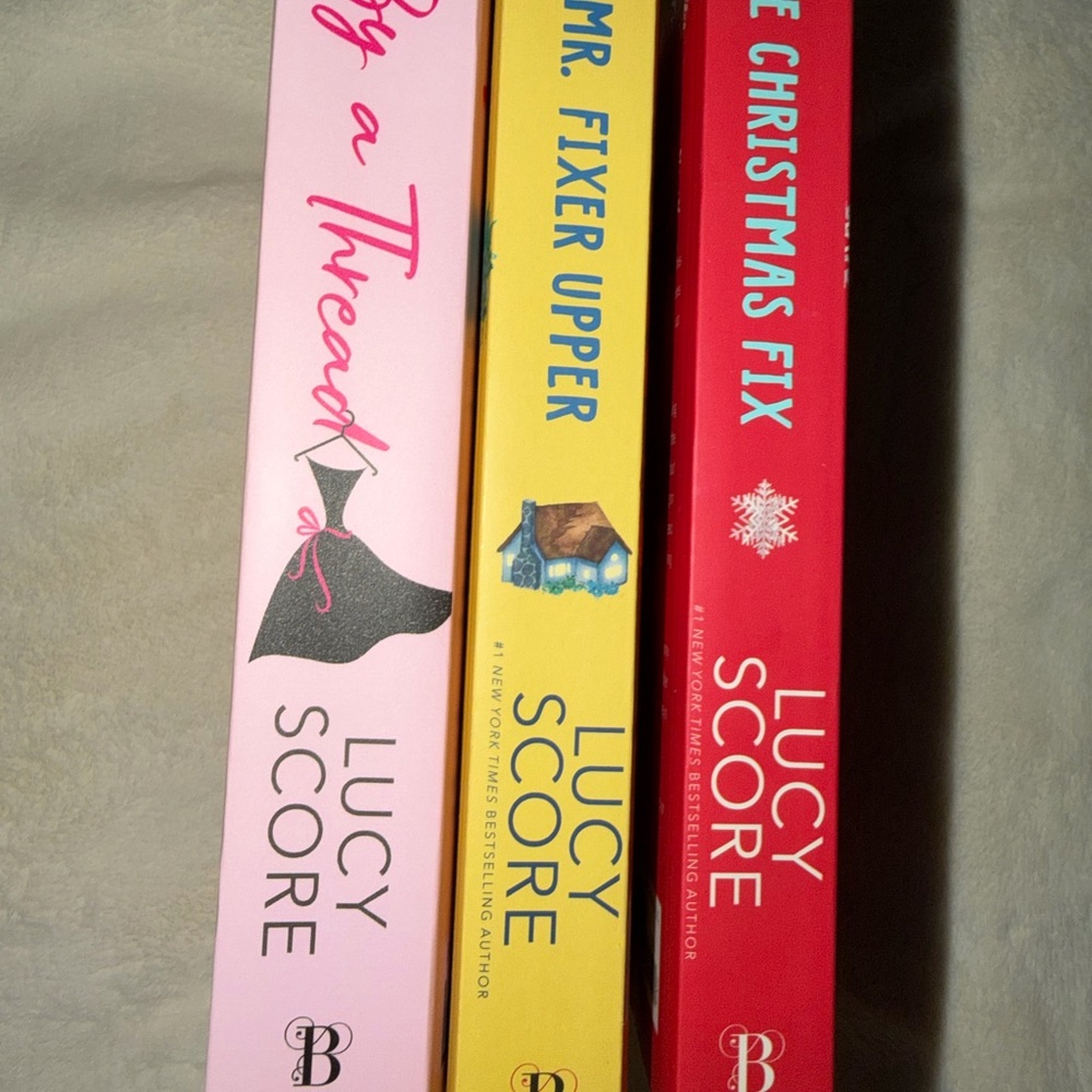 Lucy Score Paperback Romance Book Bundle — By A Thread, Mr. Fixer Upper, The Fix